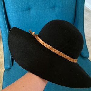 Studio 36 Floppy Black Wool Hat Boho Chic